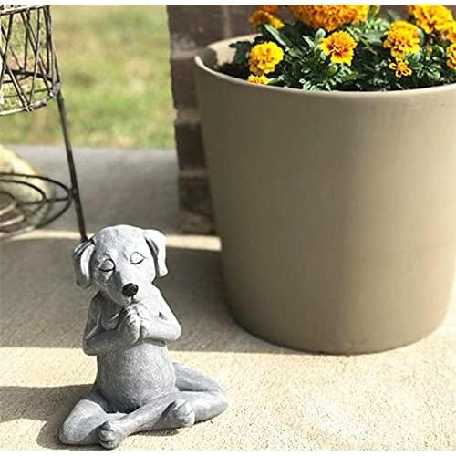 Estatua de Perro Meditador EatingBiting 9.3x8x12cm Resina Gris