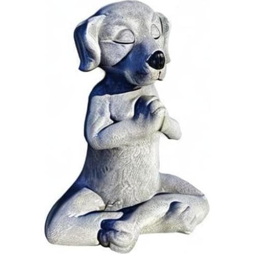 Estatua de Perro Meditador EatingBiting 9.3x8x12cm Resina Gris