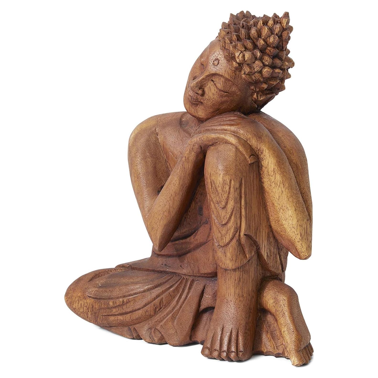 Estatua de Buda de Madera de Teca Serene Spaces 26.67 cm