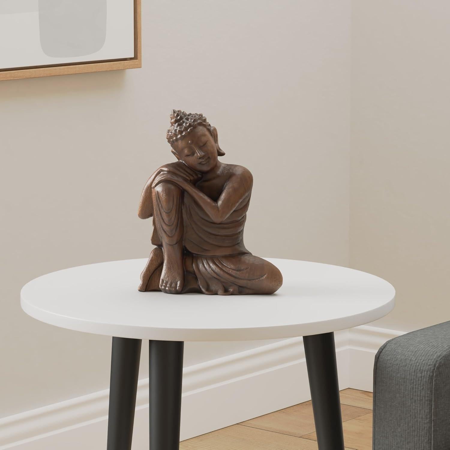 Estatua de Buda de Madera de Teca Serene Spaces 26.67 cm