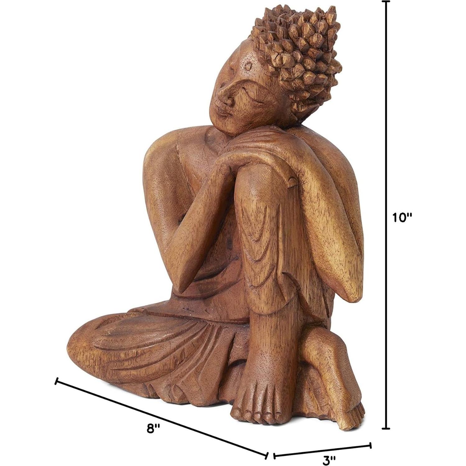 Estatua de Buda de Madera de Teca Serene Spaces 26.67 cm