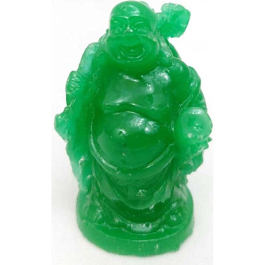 Set de 6 Estatuas de Buda Riendo JapanBargain 5.08 cm Verde Jade