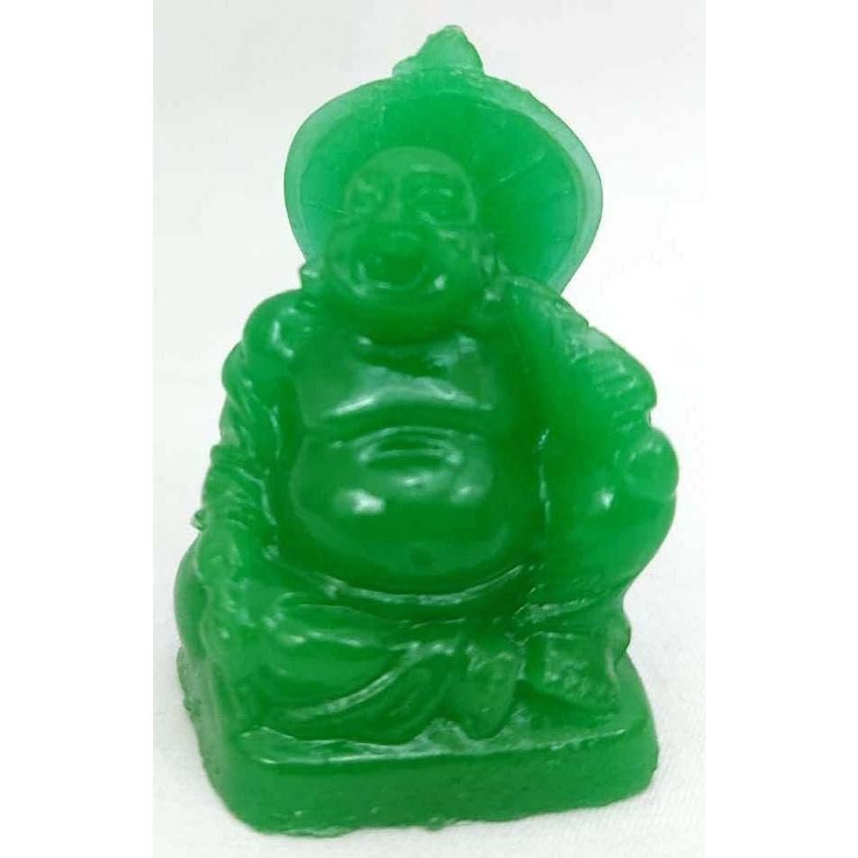 Set de 6 Estatuas de Buda Riendo JapanBargain 5.08 cm Verde Jade