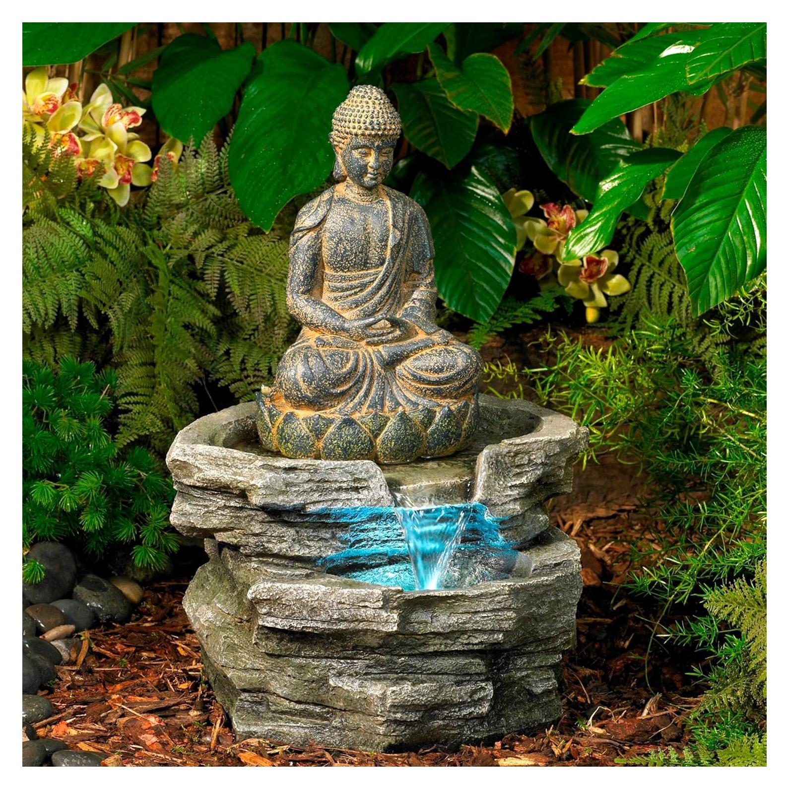 Fuente de Agua Zen Buda Sentado 53 cm John Timberland
