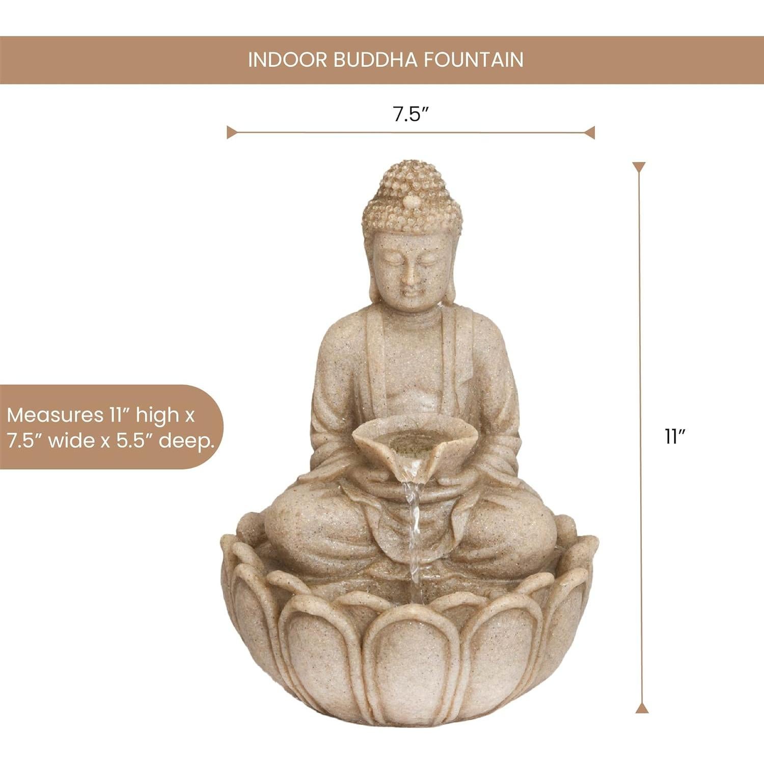 Fuente de Agua Interior Buda Meditador Bits y Piezas 28x19 cm