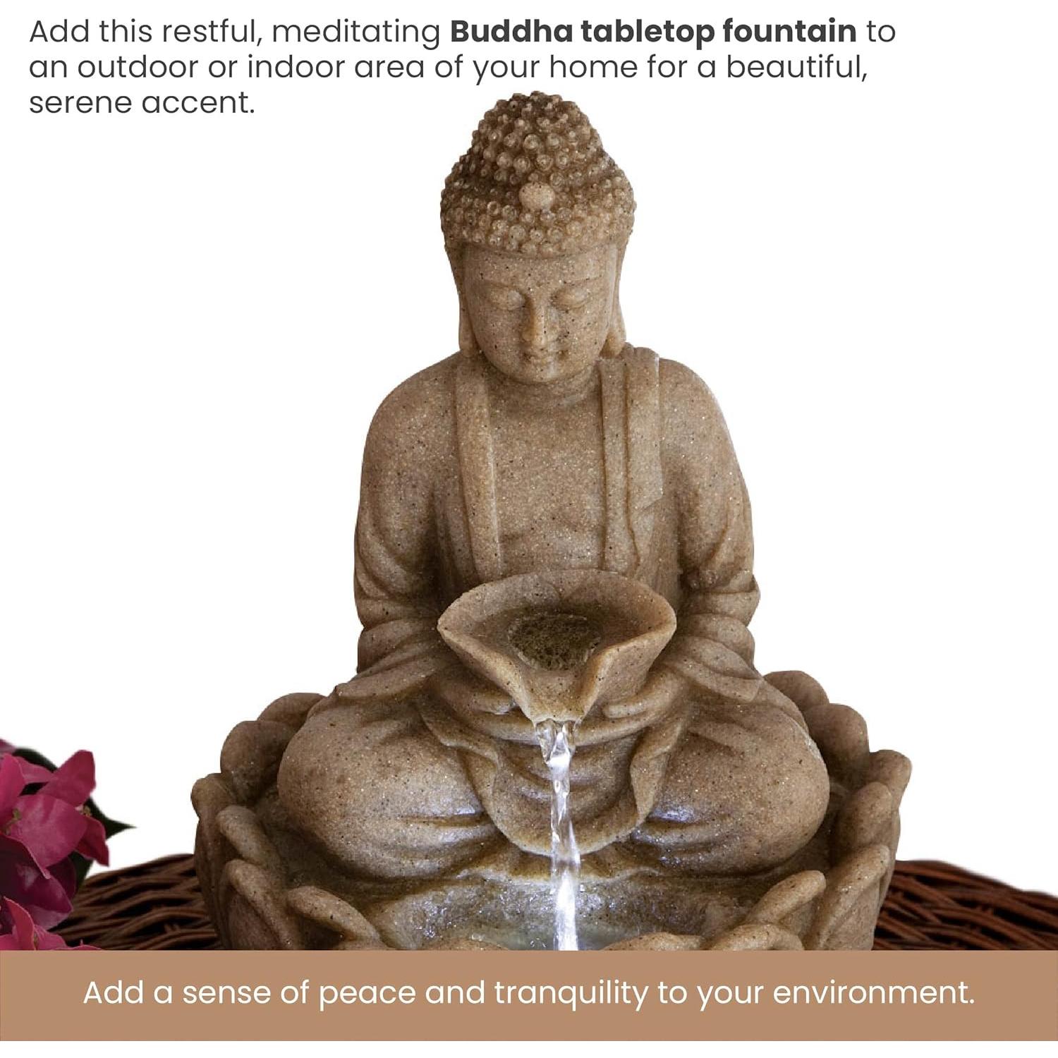 Fuente de Agua Interior Buda Meditador Bits y Piezas 28x19 cm