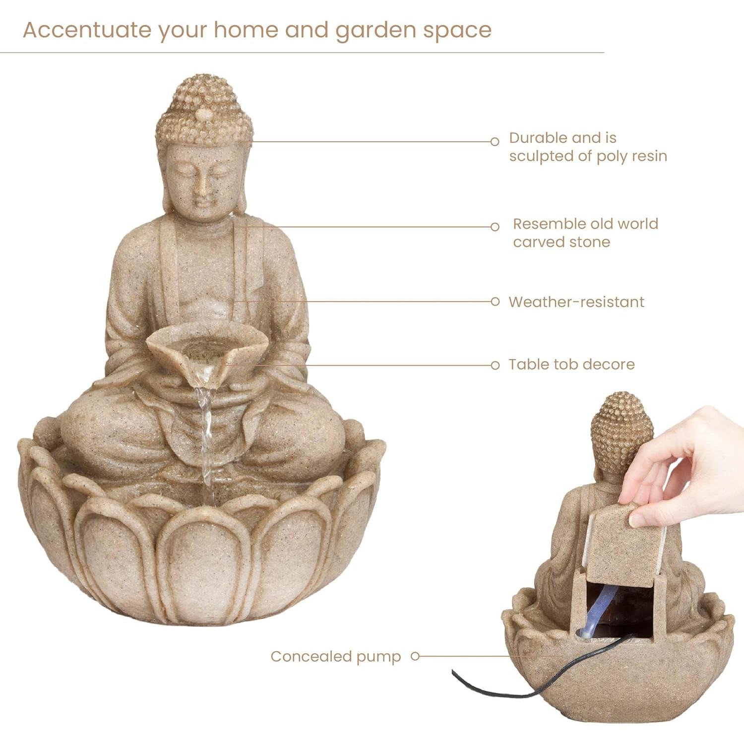 Fuente de Agua Interior Buda Meditador Bits y Piezas 28x19 cm