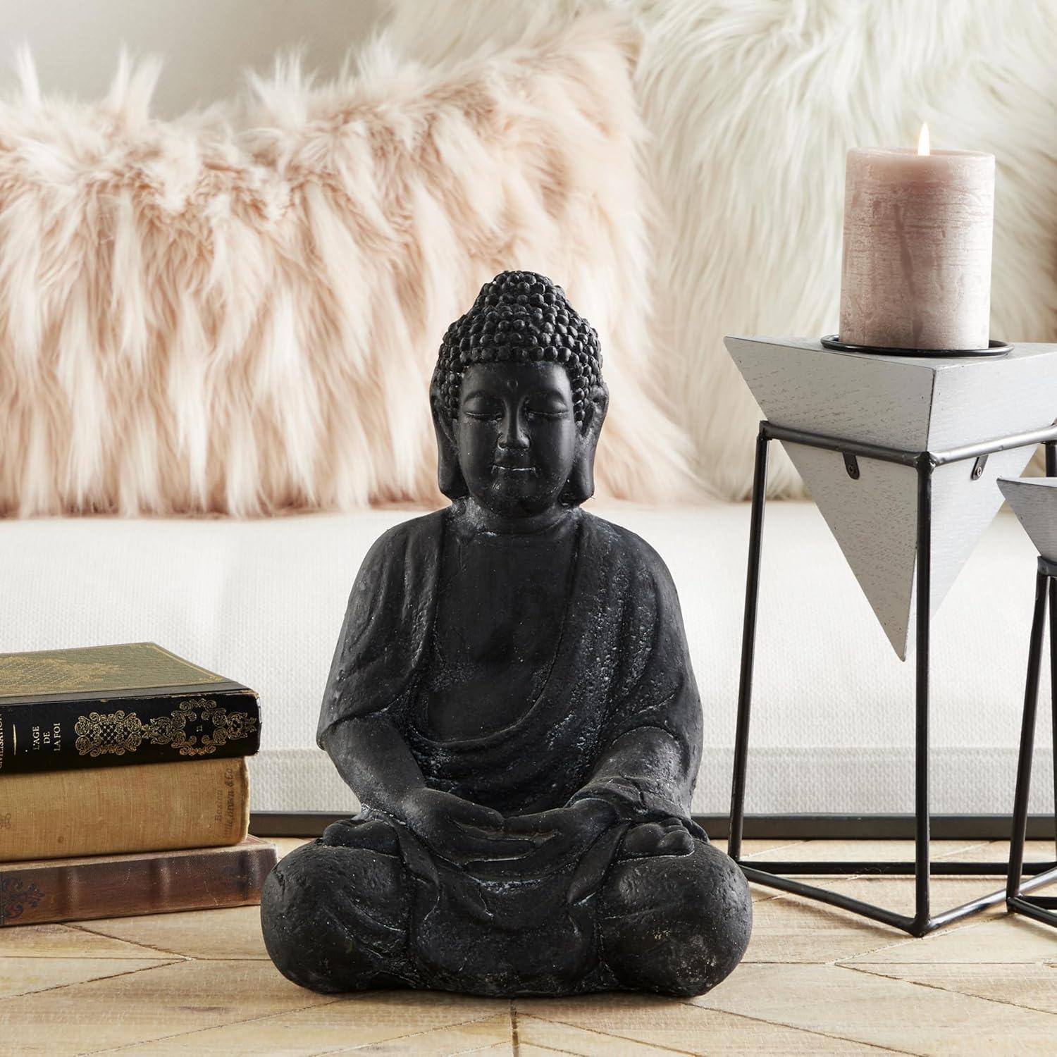 Escultura Decorativa Buda Cerámico Gris 30.48 cm CosmoLiving