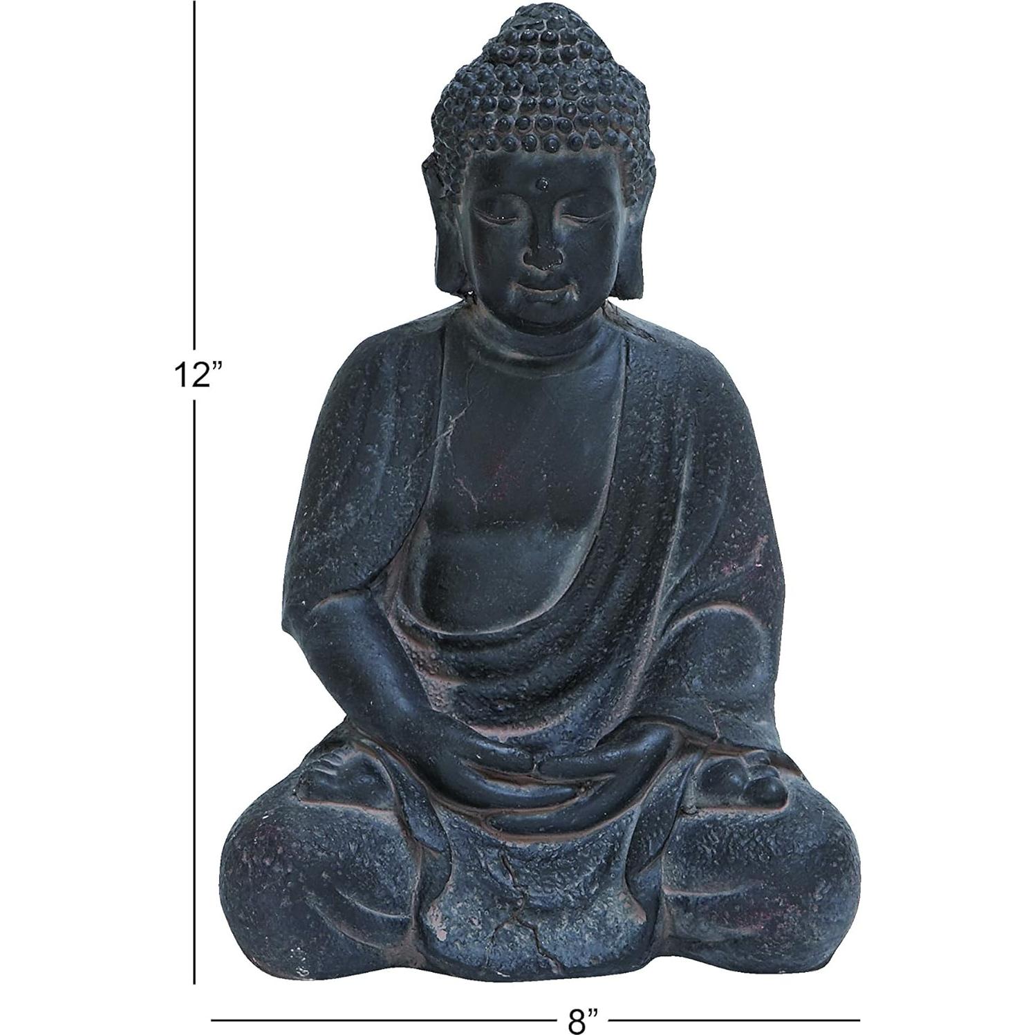 Escultura Decorativa Buda Cerámico Gris 30.48 cm CosmoLiving