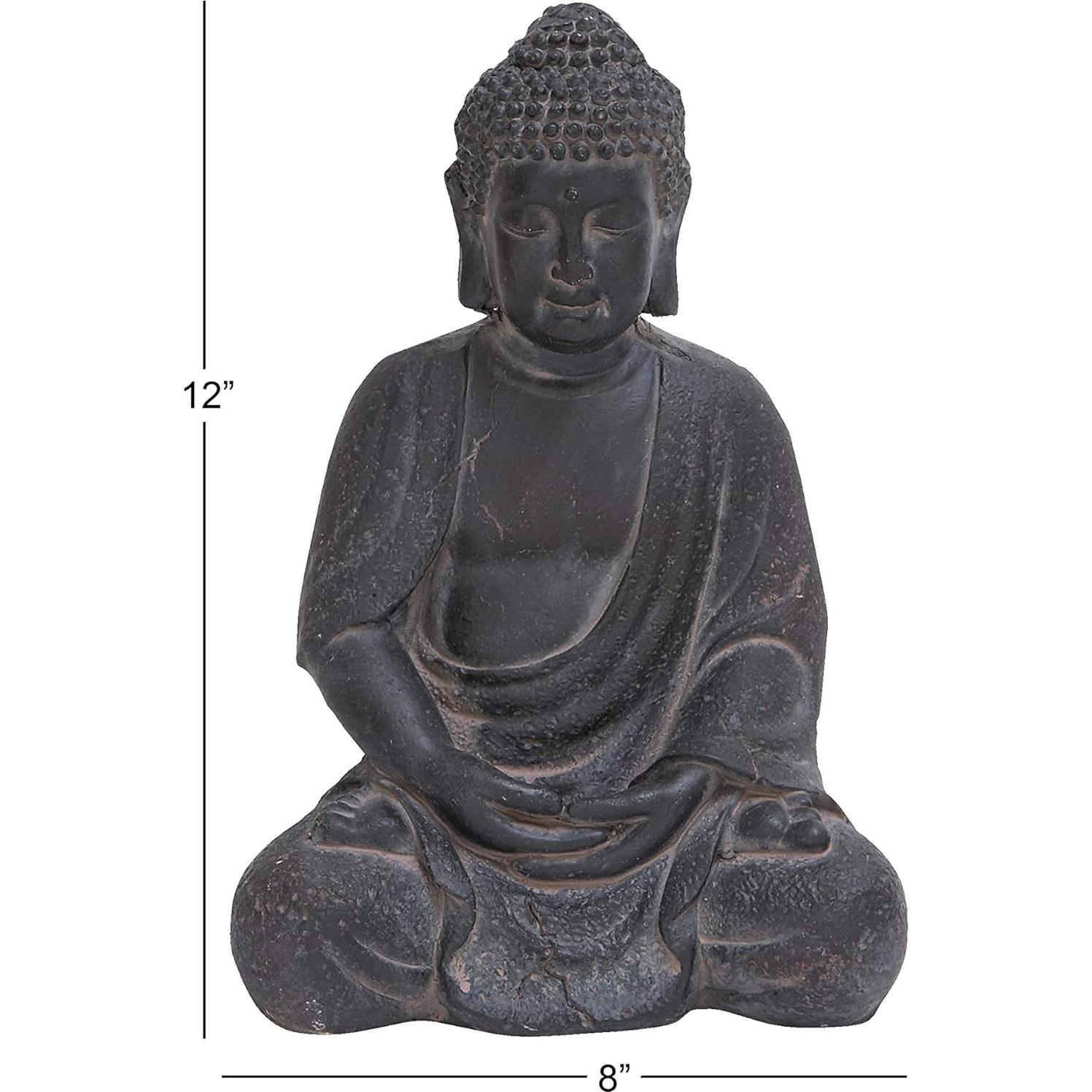 Escultura Decorativa Buda Cerámico Gris 30.48 cm CosmoLiving