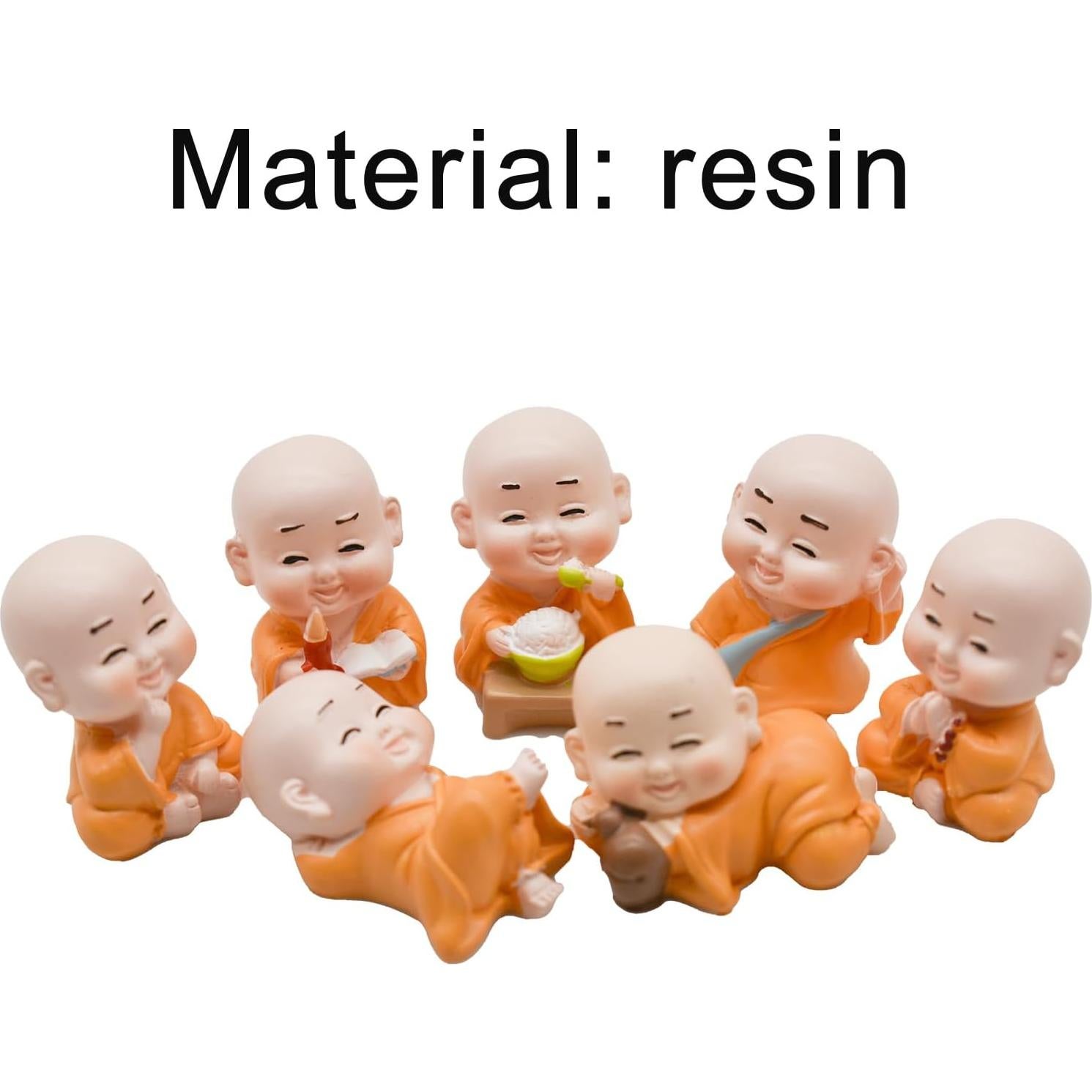 Figuras de Monje Buda en Miniatura Pinenjoy - 7 Piezas 3-5 cm