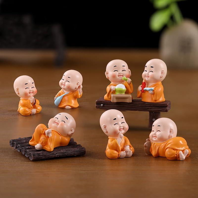 Figuras de Monje Buda en Miniatura Pinenjoy - 7 Piezas 3-5 cm