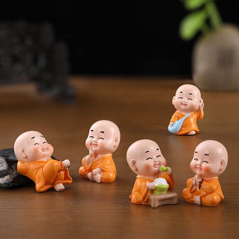 Figuras de Monje Buda en Miniatura Pinenjoy - 7 Piezas 3-5 cm
