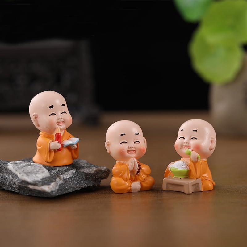 Figuras de Monje Buda en Miniatura Pinenjoy - 7 Piezas 3-5 cm