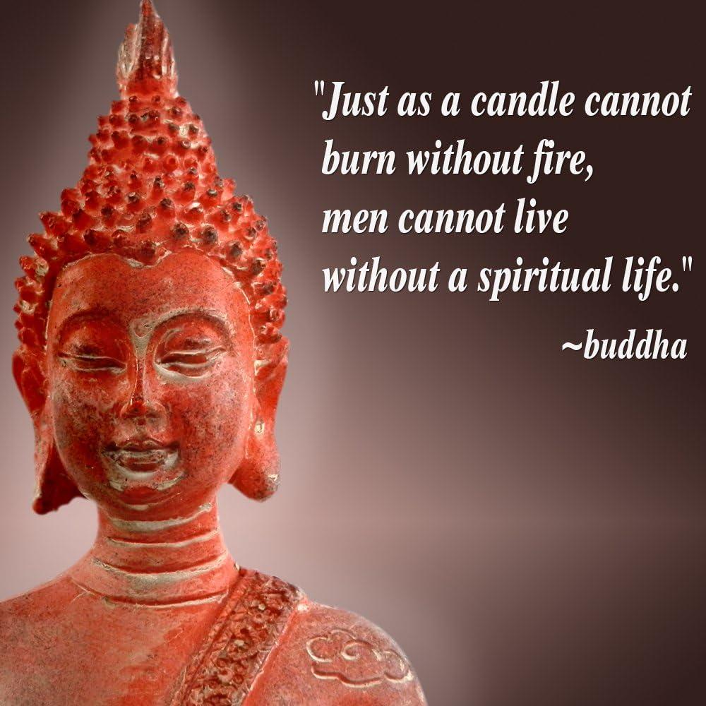 Estatua de Buda Sentado Tailandés Ornerx 17 cm Resina Roja