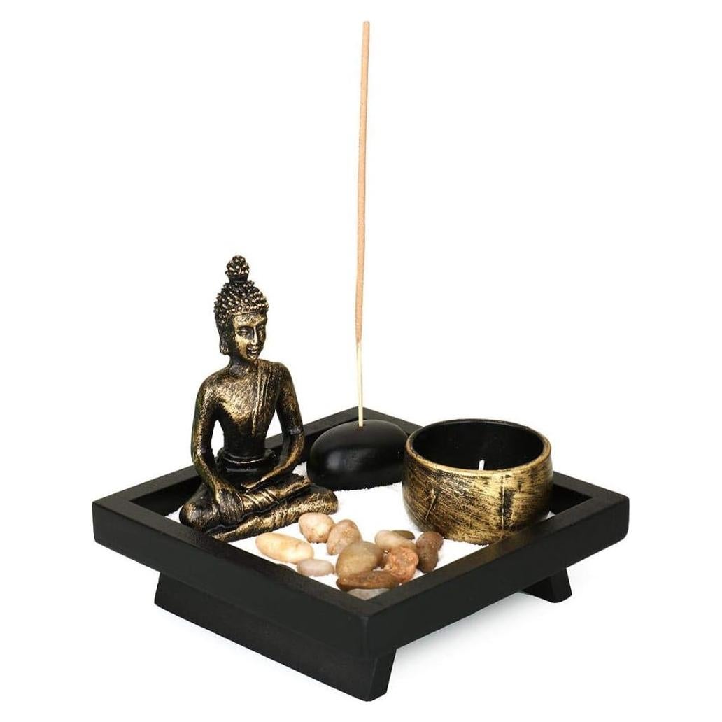 Jardín Zen Buda Jessie con Soporte de Vela y Incienso