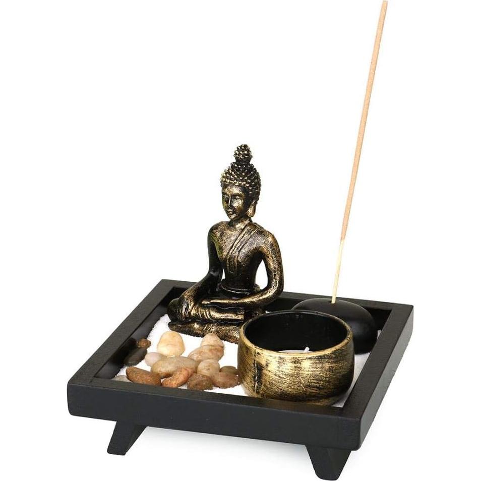 Jardín Zen Buda Jessie con Soporte de Vela y Incienso