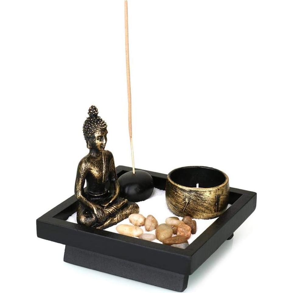Jardín Zen Buda Jessie con Soporte de Vela y Incienso