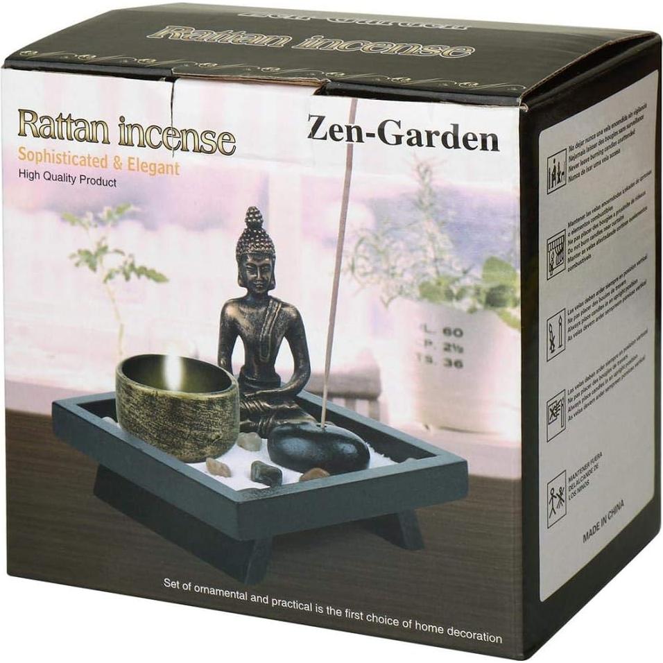 Jardín Zen Buda Jessie con Soporte de Vela y Incienso