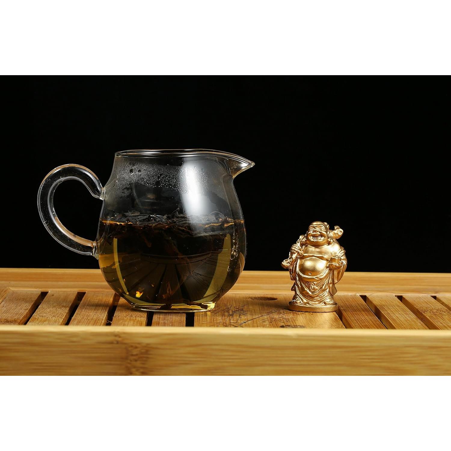 Conjunto de 6 Estatuas de Buda Risueño de Resina Dorada 5cm