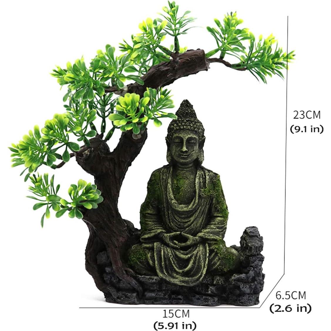 Estatua de Buda para Acuario Tfwadmx Resina 15x6.6x23.1cm
