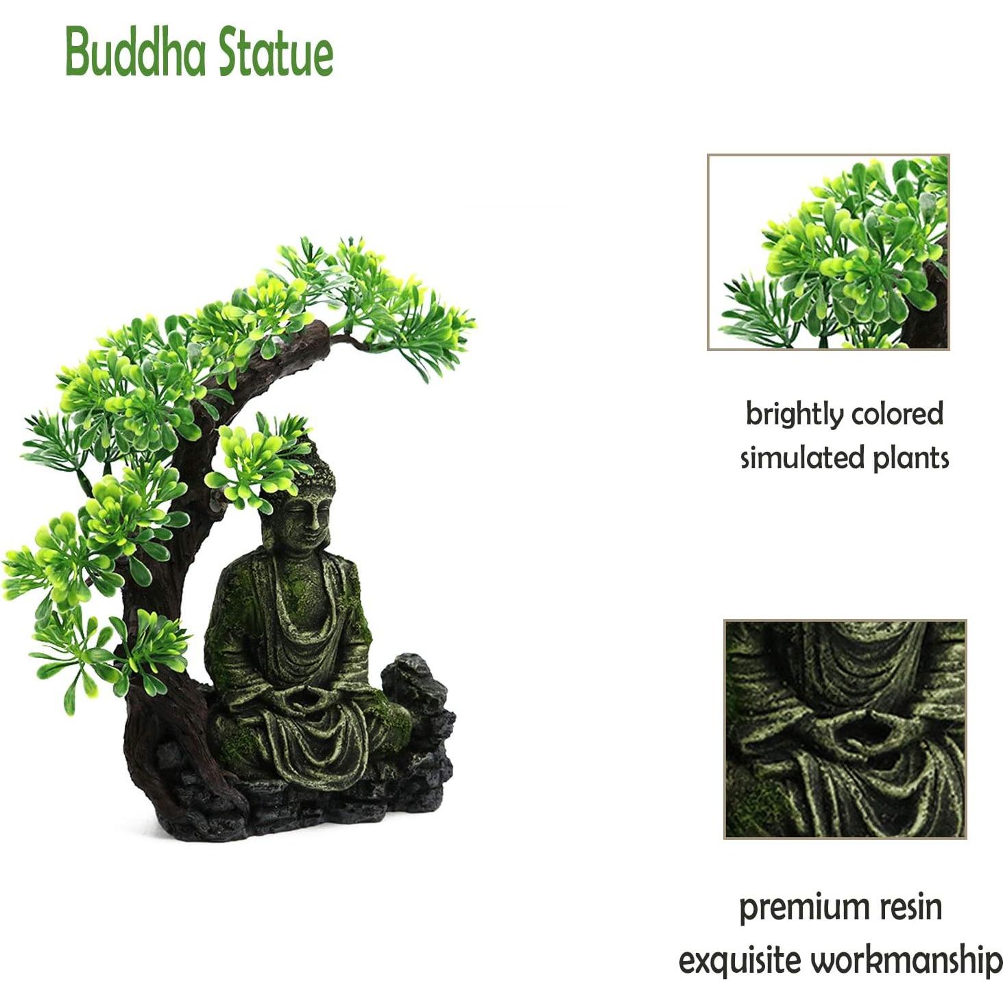 Estatua de Buda para Acuario Tfwadmx Resina 15x6.6x23.1cm