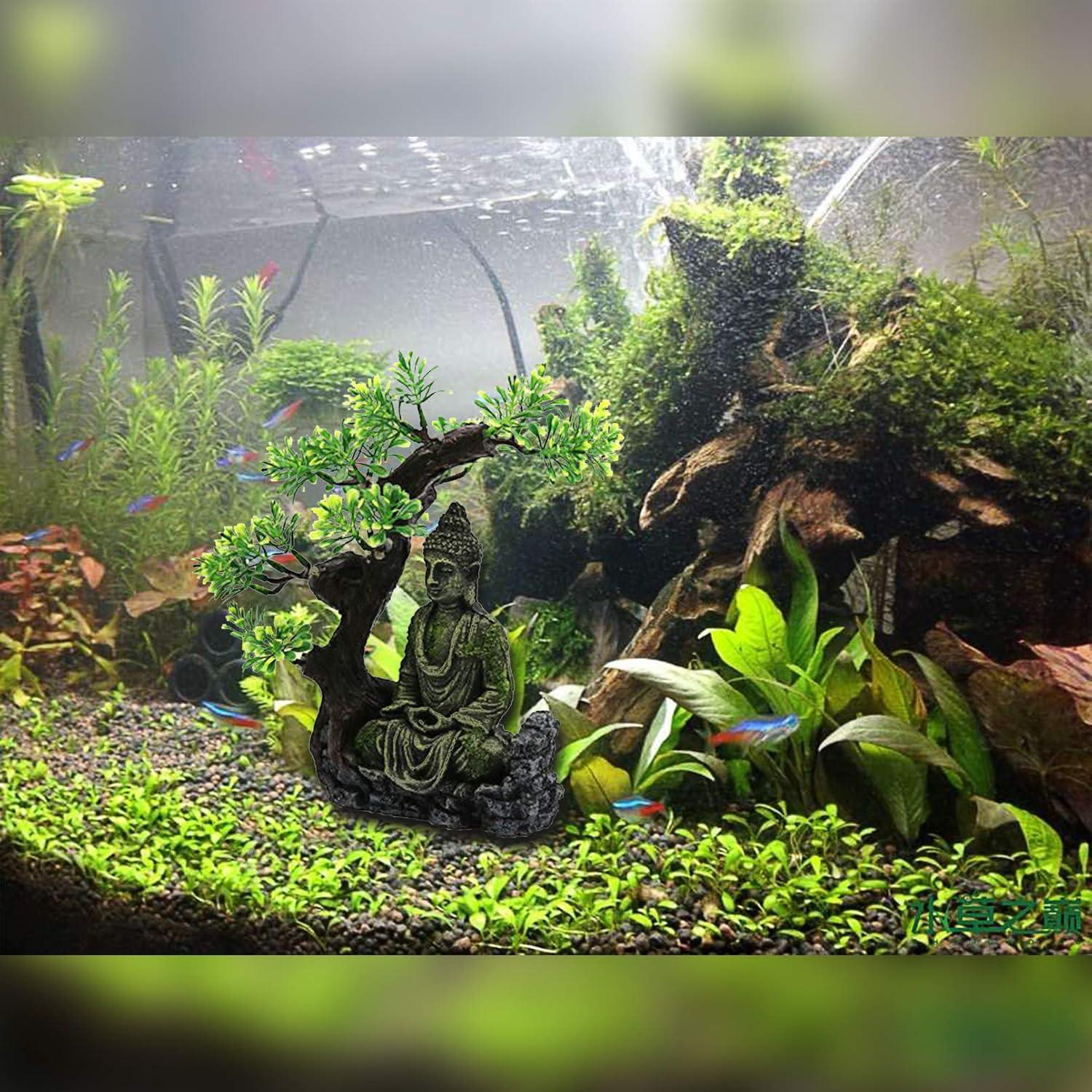 Estatua de Buda para Acuario Tfwadmx Resina 15x6.6x23.1cm