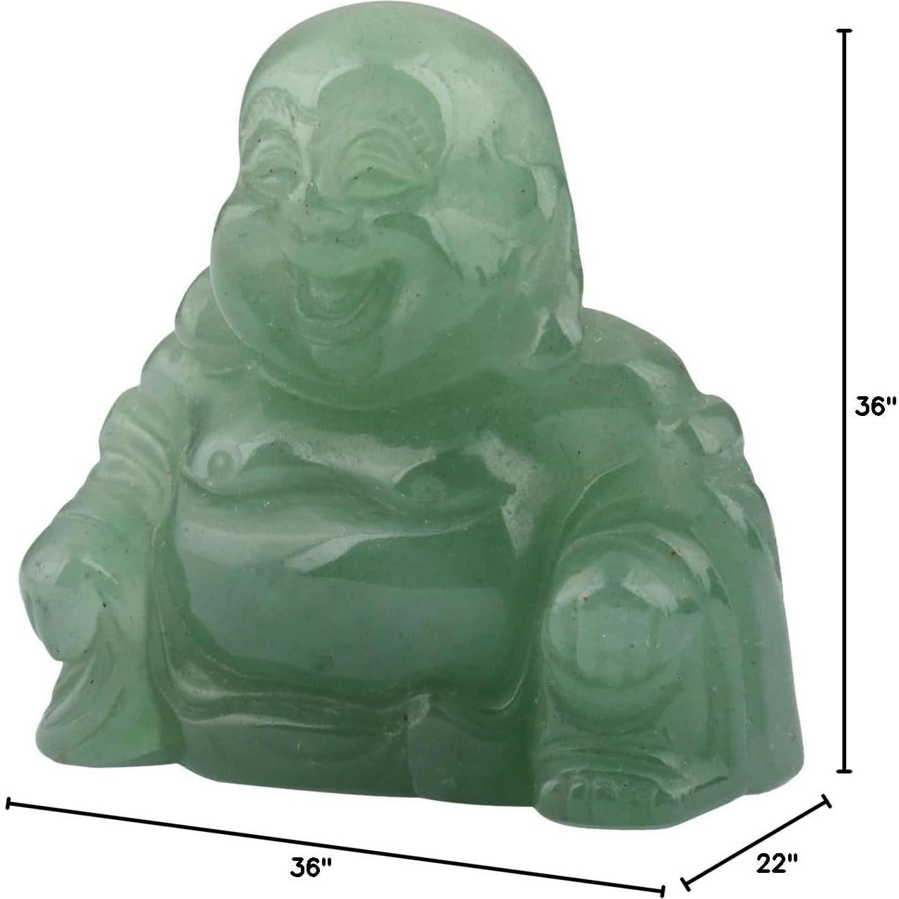 Estatua de Buda Feliz Mookaitedecor 9 cm Verde Cristal
