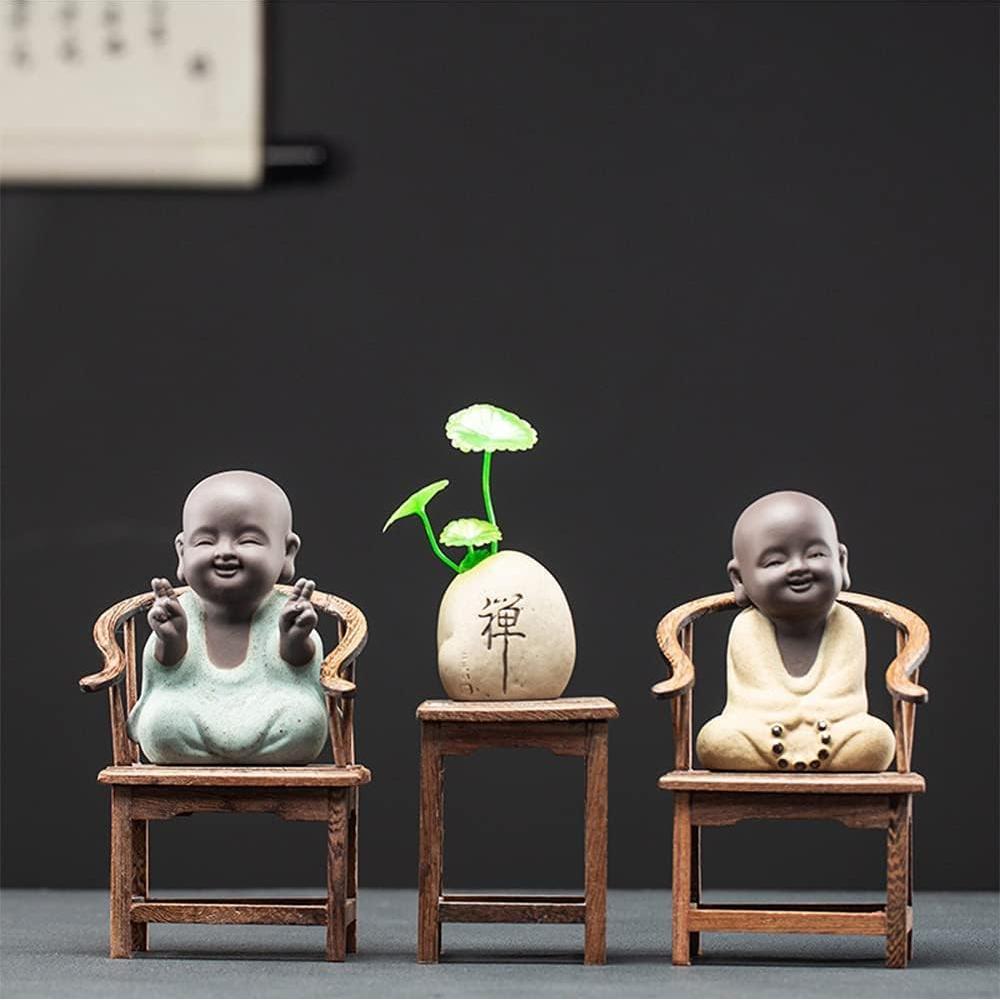 Estatua de Buda de Cerámica Kingzhuo 7x10 cm Verde