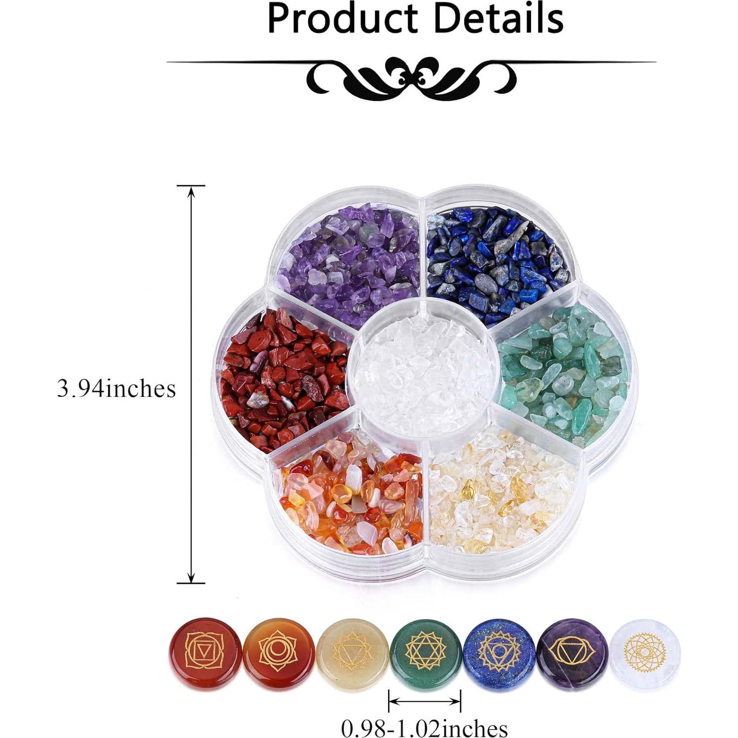 Kit de 7 Cristales Chakra CrystalTears para Meditación y Reiki