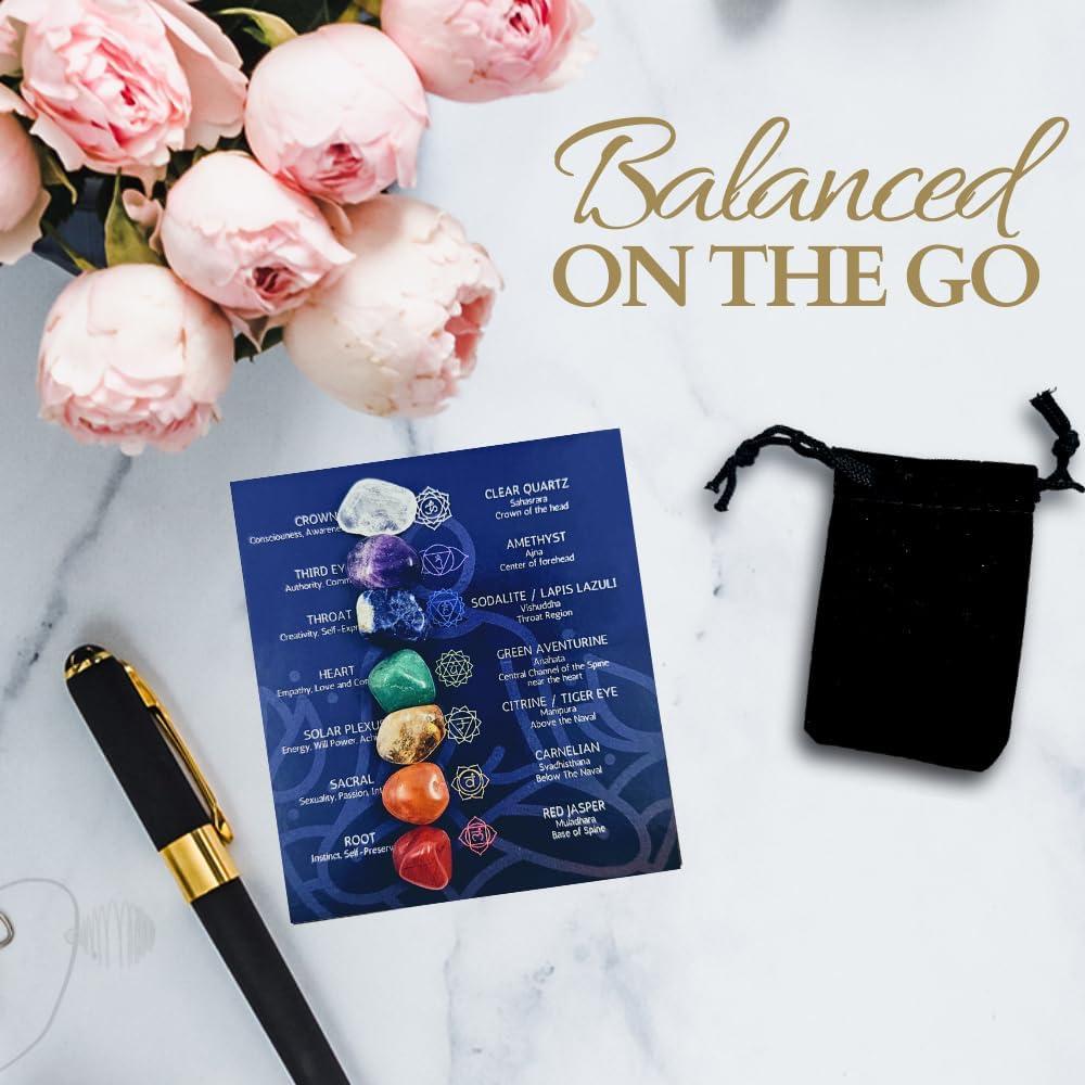 Kit de Cristales Sanadores ZATNY - 7 Piedras Chakra con E-book