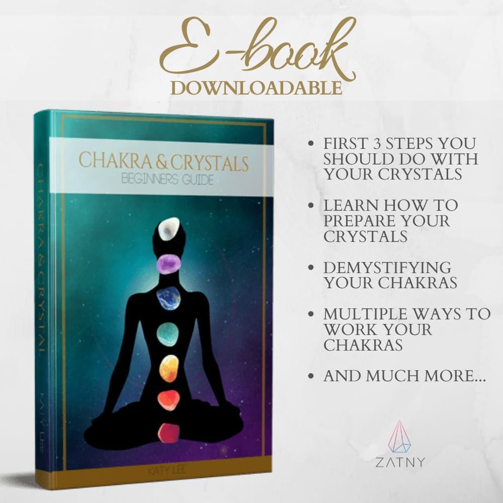 Kit de Cristales Sanadores ZATNY - 7 Piedras Chakra con E-book