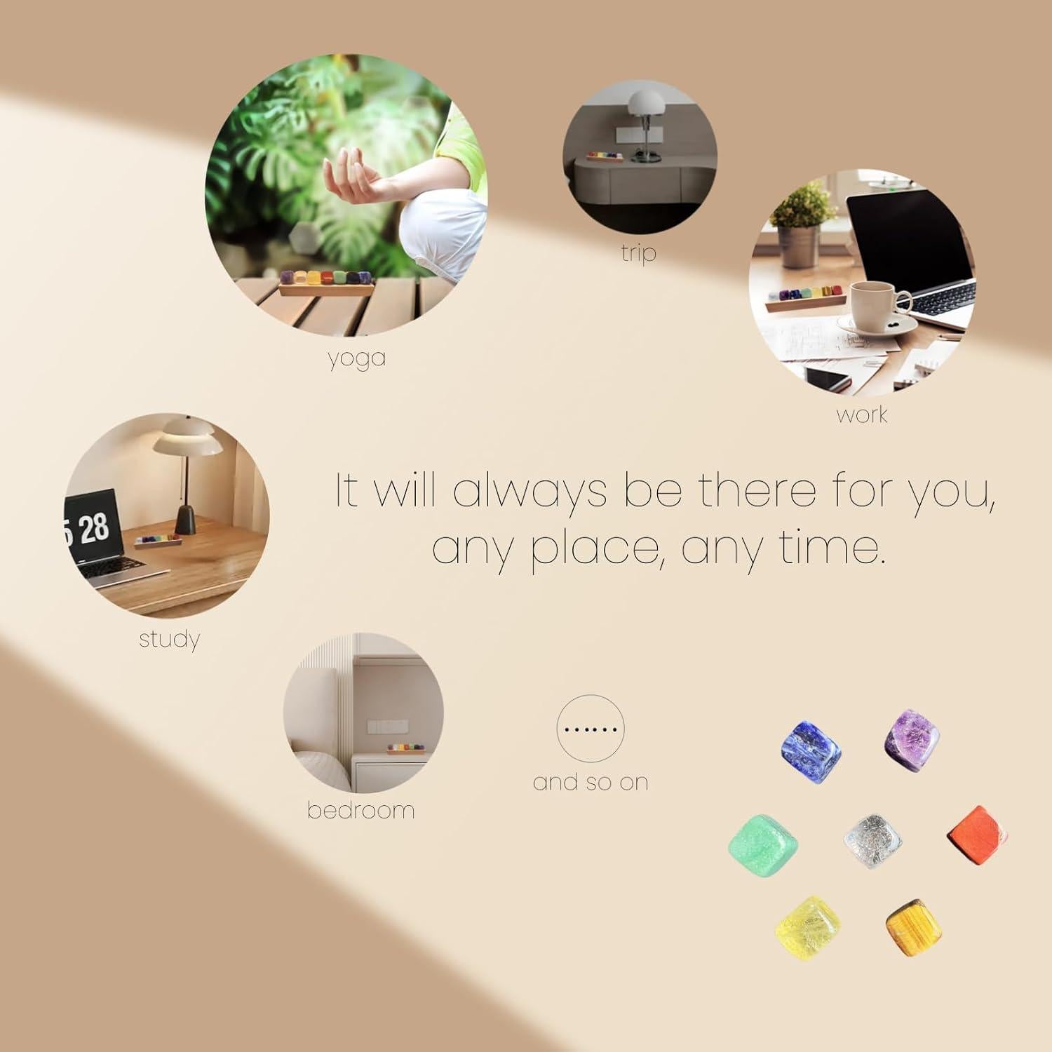 Conjunto de Cristales Naturales AGG - 7 Piedras Chakra 240g