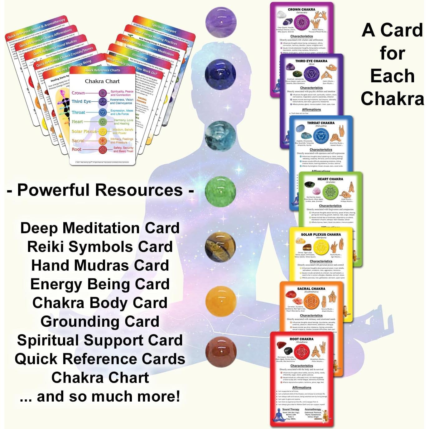 Tarjetas de Sanación de Chakra Luz de Sanación Profunda - 18 Tarjetas 10x15 cm