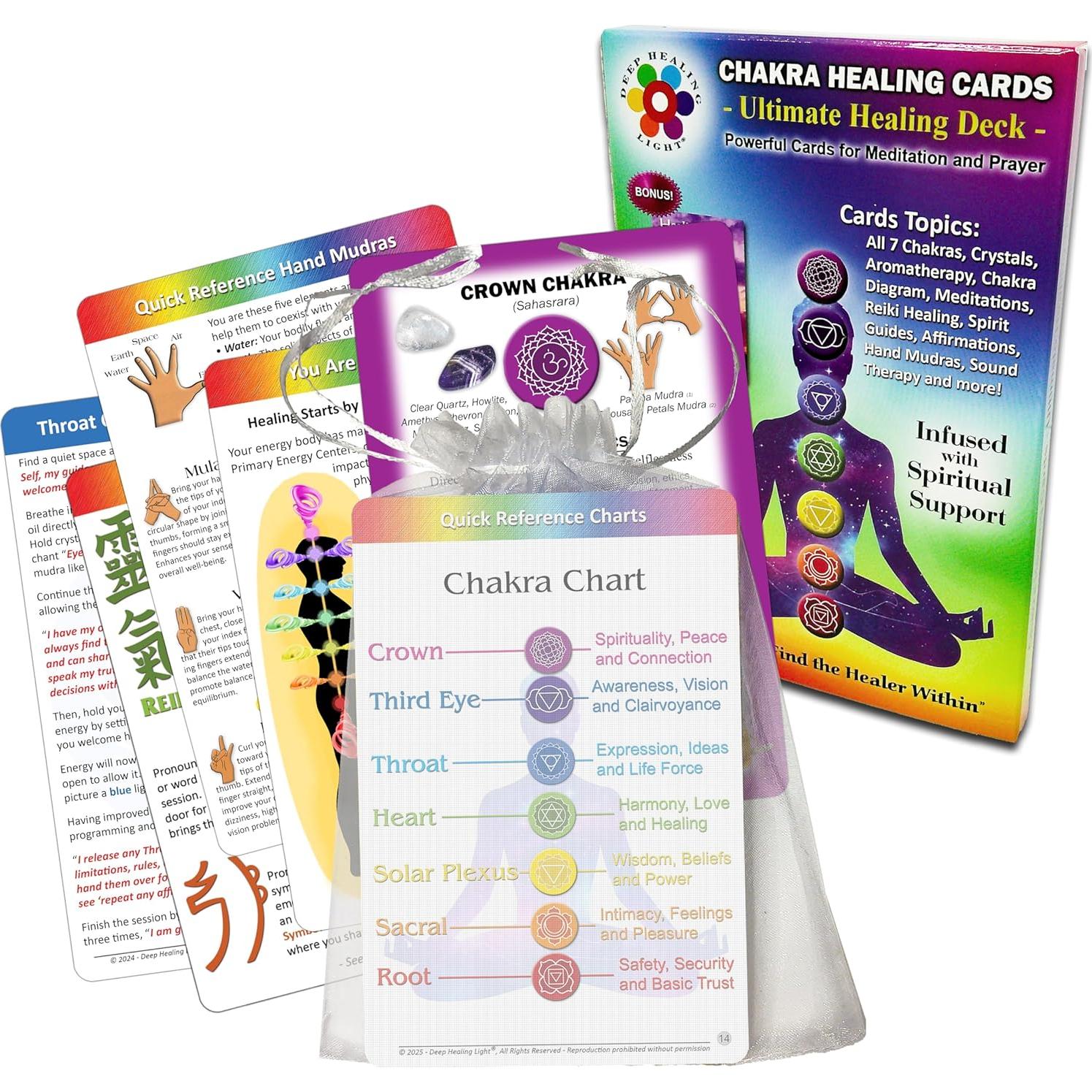 Tarjetas de Sanación de Chakra Luz de Sanación Profunda - 18 Tarjetas 10x15 cm