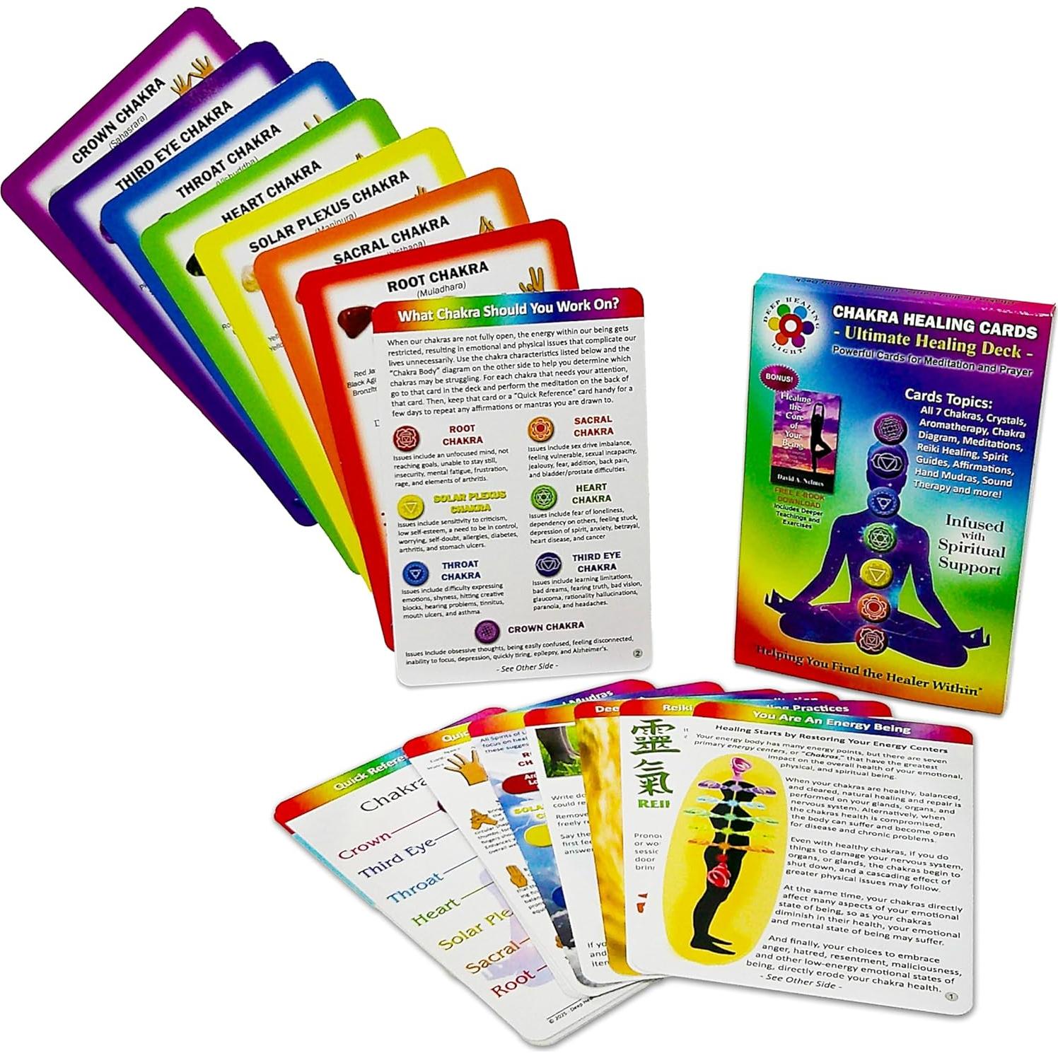 Tarjetas de Sanación de Chakra Luz de Sanación Profunda - 18 Tarjetas 10x15 cm