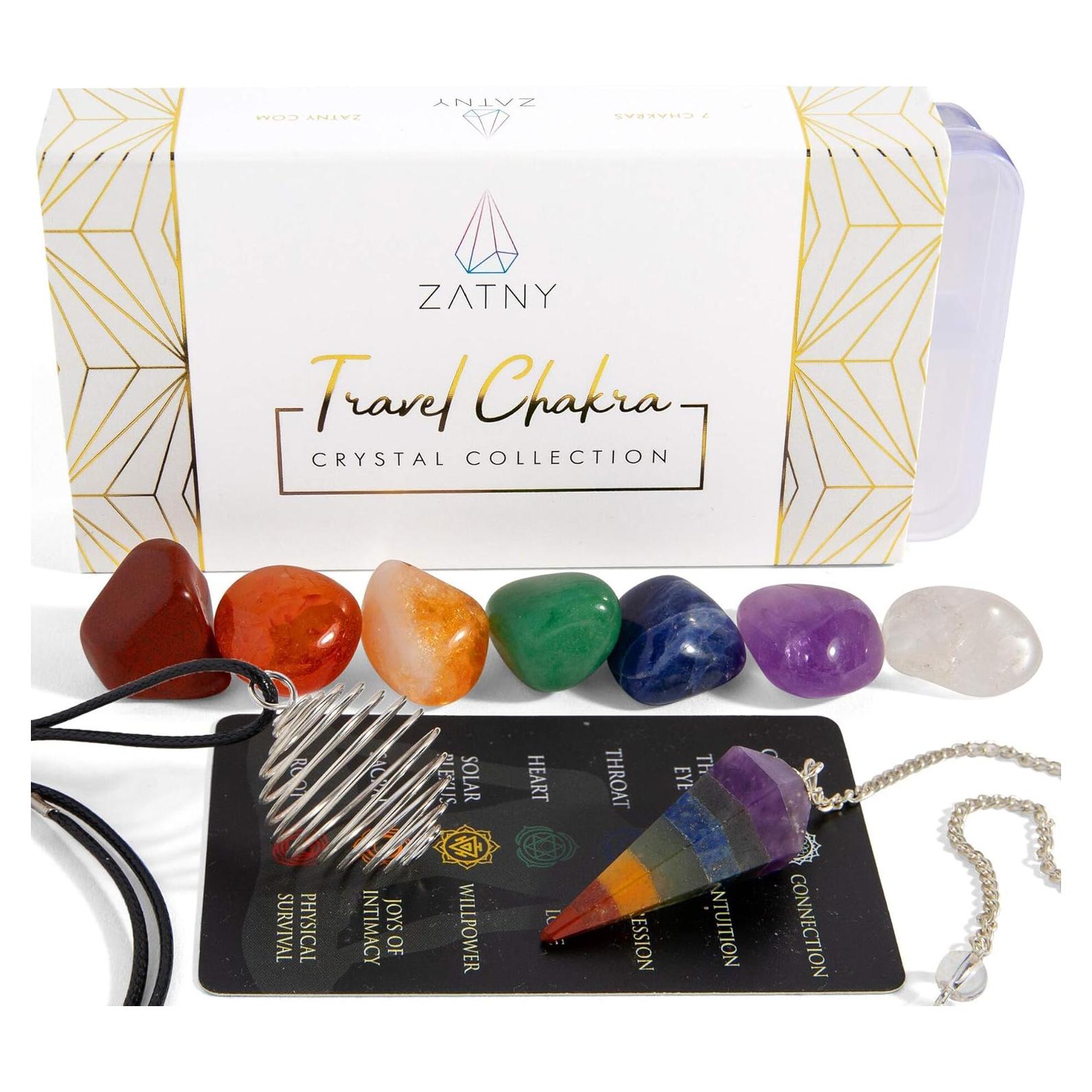 Colección de Cristales de Chakra ZATNY - 7 Piedras Tumbled