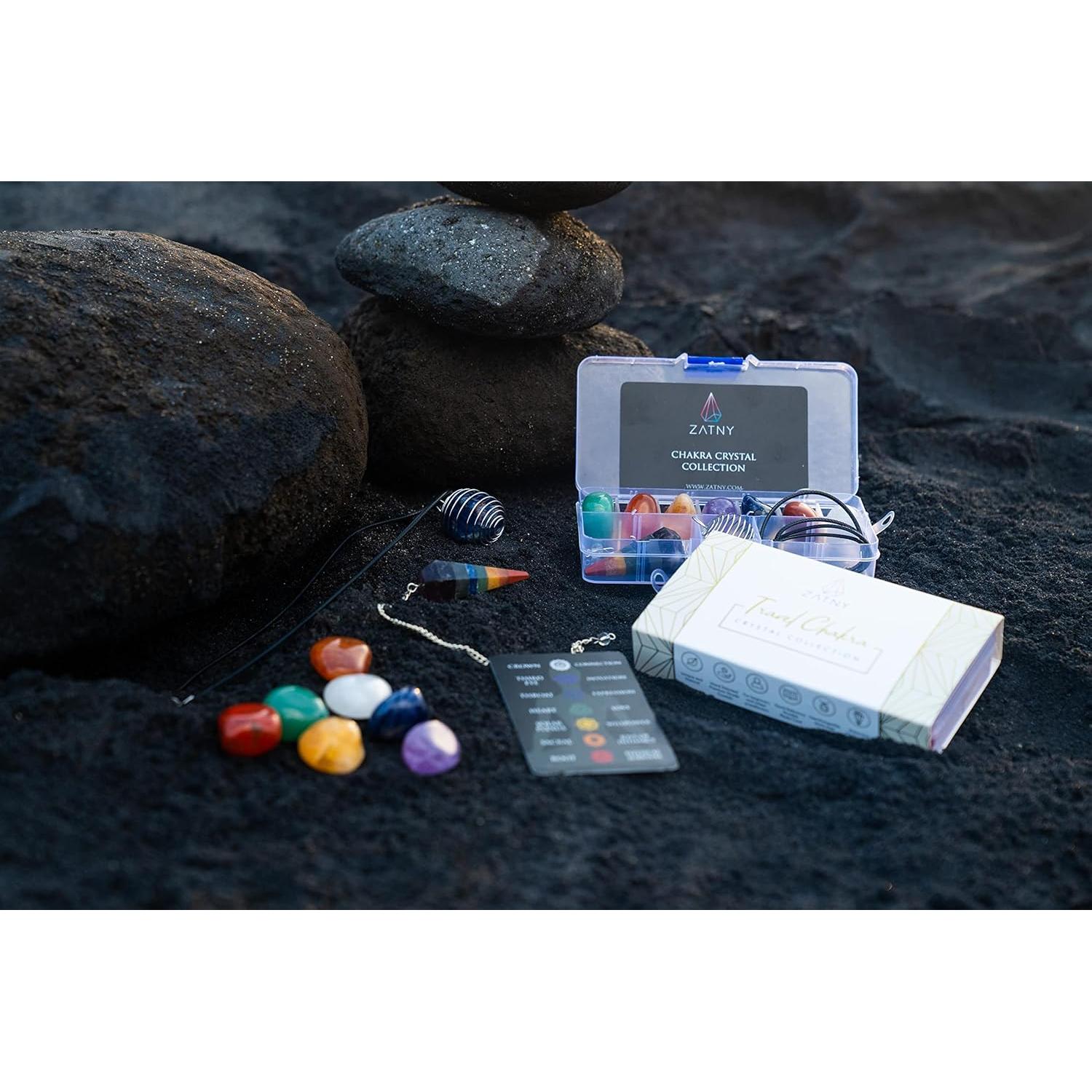 Colección de Cristales de Chakra ZATNY - 7 Piedras Tumbled