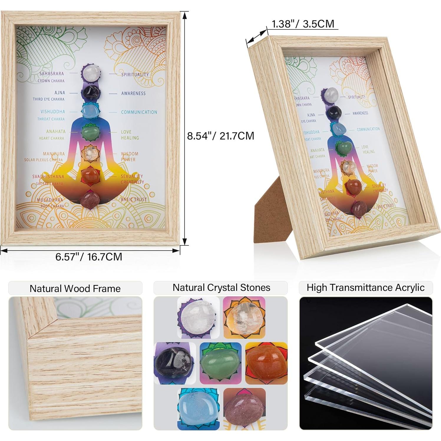 Marco de Foto ZenBless con Cristales de 7 Chakras 21.7x16.7cm