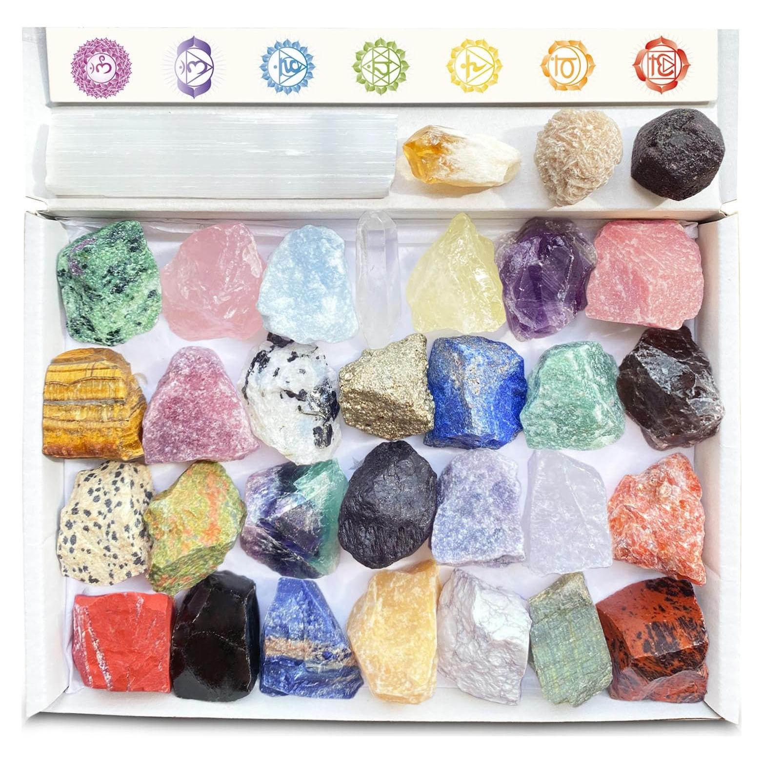 Conjunto de 32 Cristales Naturales Cereikei para Sanación