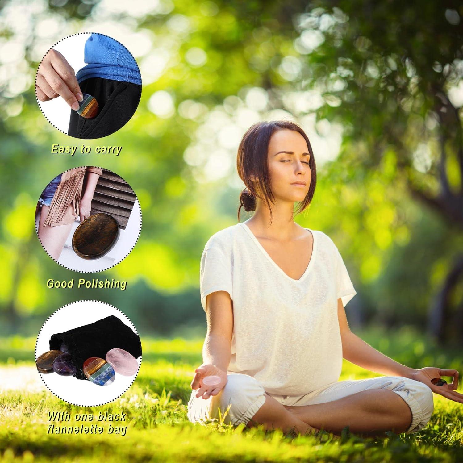 Piedras de Preocupación para Pulgar Roowest - 4 Piezas Cristales