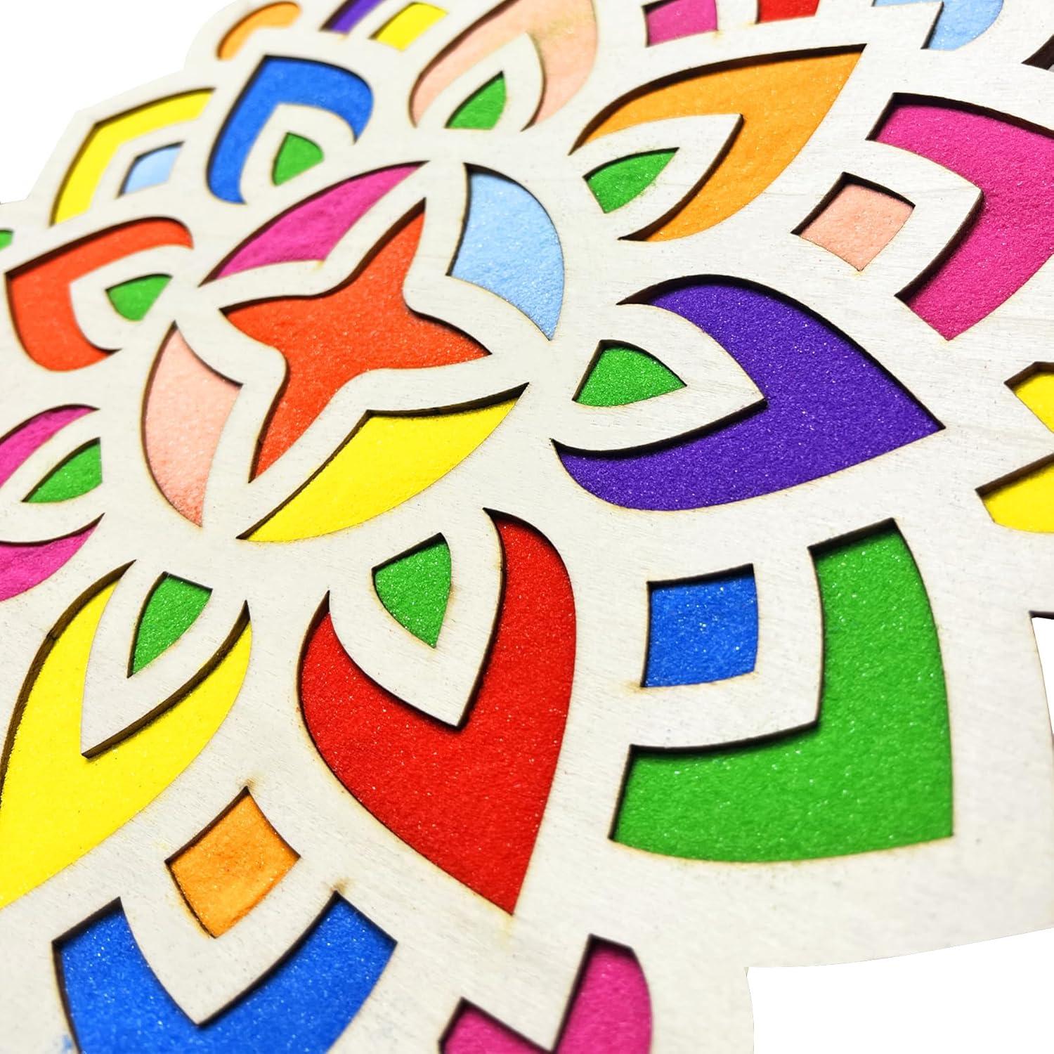 Kit de Arte de Arena Mandala MLOLM 5 Piezas 30cm Diwali