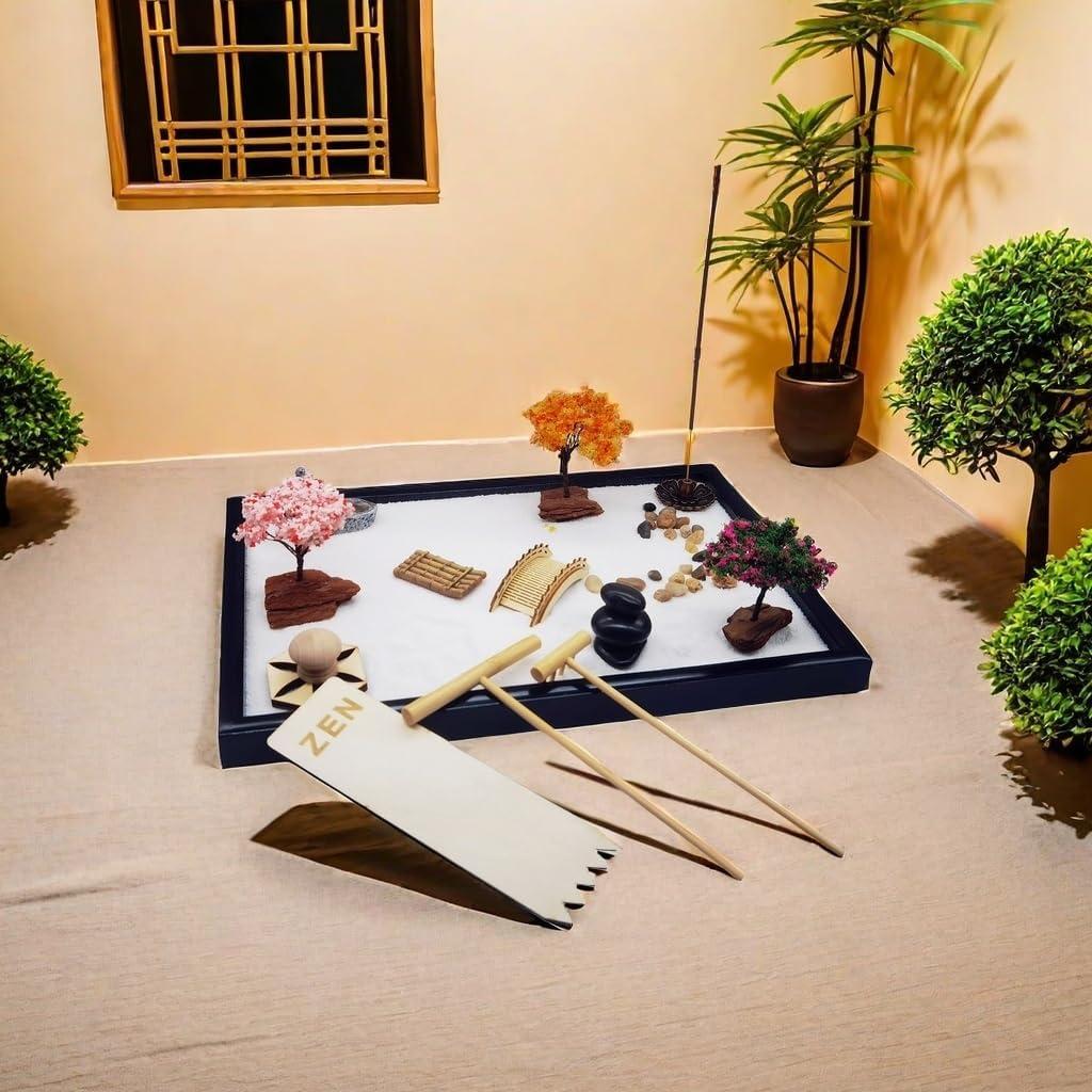 Kit Jardín Zen eSaturn con Bandeja de Arena 30x20 cm y Accesorios