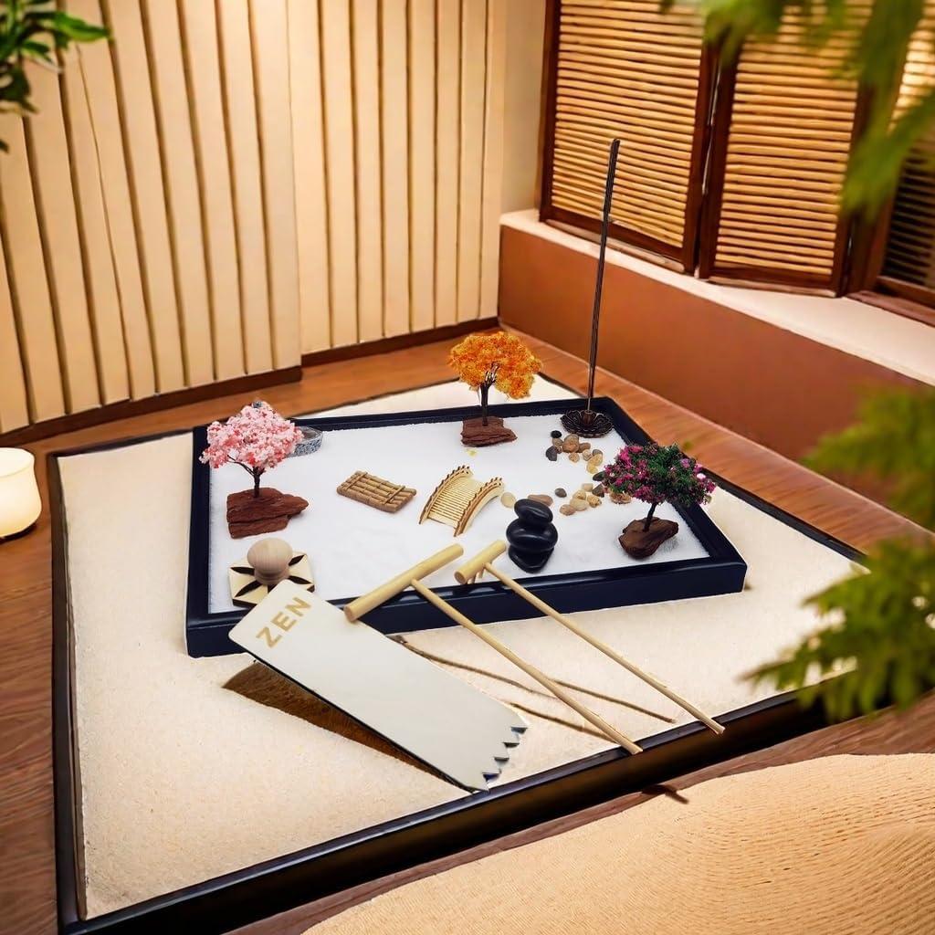 Kit Jardín Zen eSaturn con Bandeja de Arena 30x20 cm y Accesorios