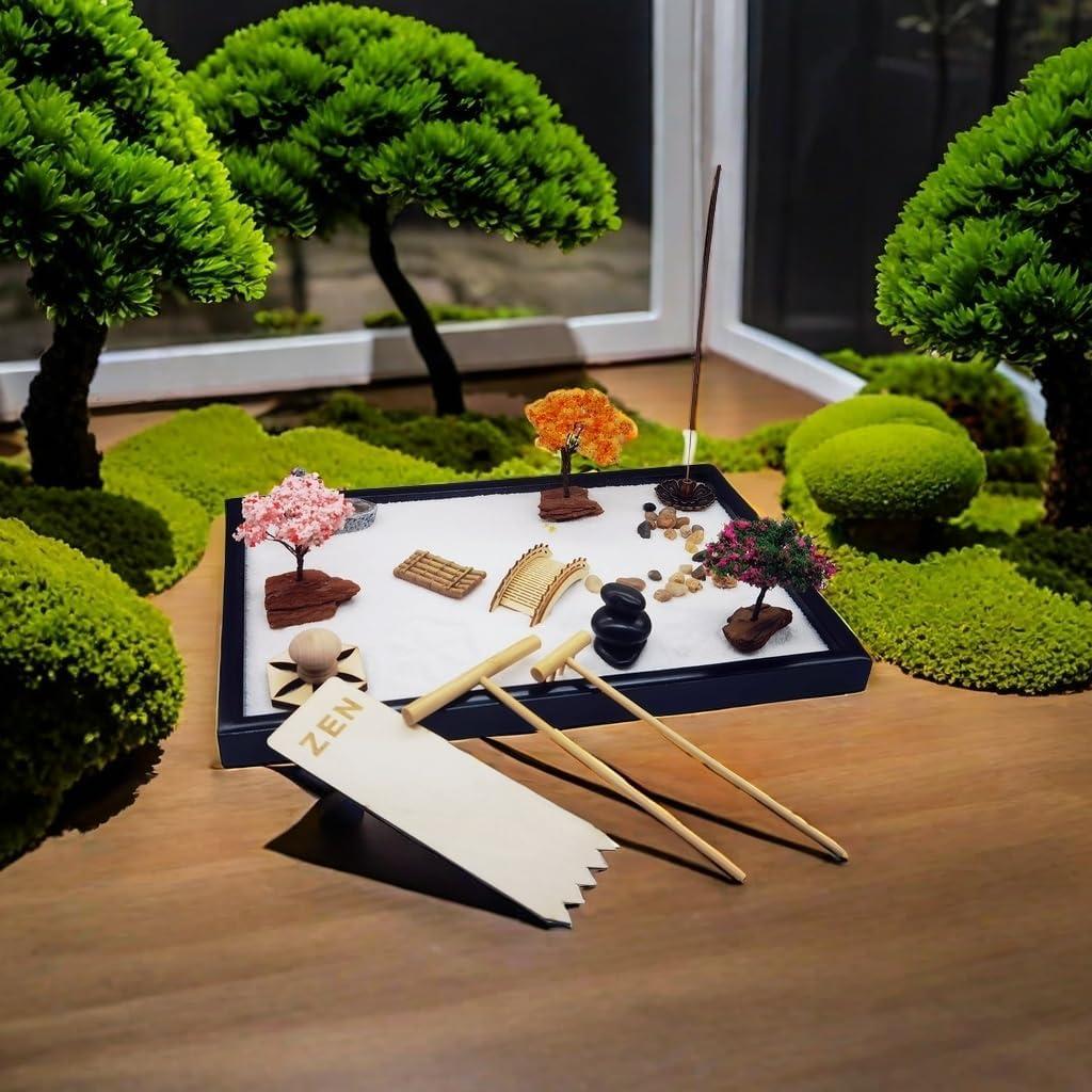 Kit Jardín Zen eSaturn con Bandeja de Arena 30x20 cm y Accesorios