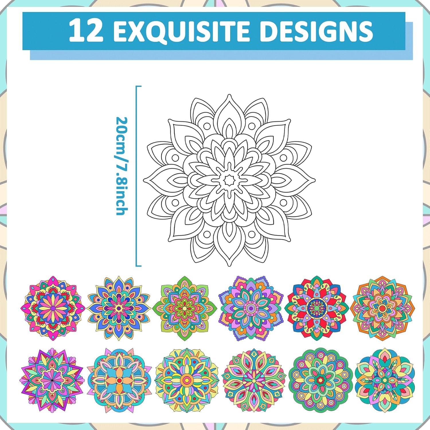 48 Piezas Recortes Mandala Naozinebi 20cm DIY Arte Colorear