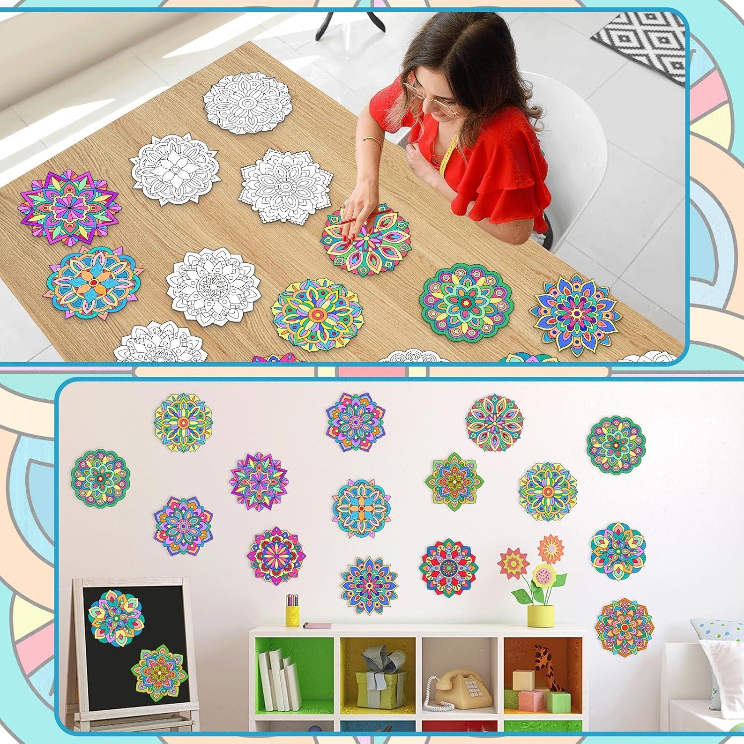 48 Piezas Recortes Mandala Naozinebi 20cm DIY Arte Colorear