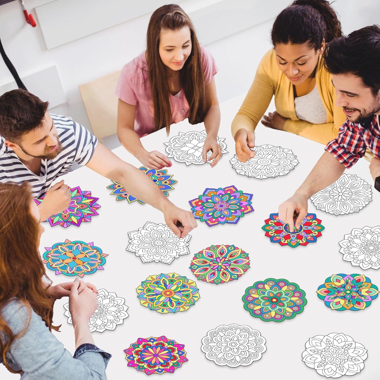 48 Piezas Recortes Mandala Naozinebi 20cm DIY Arte Colorear