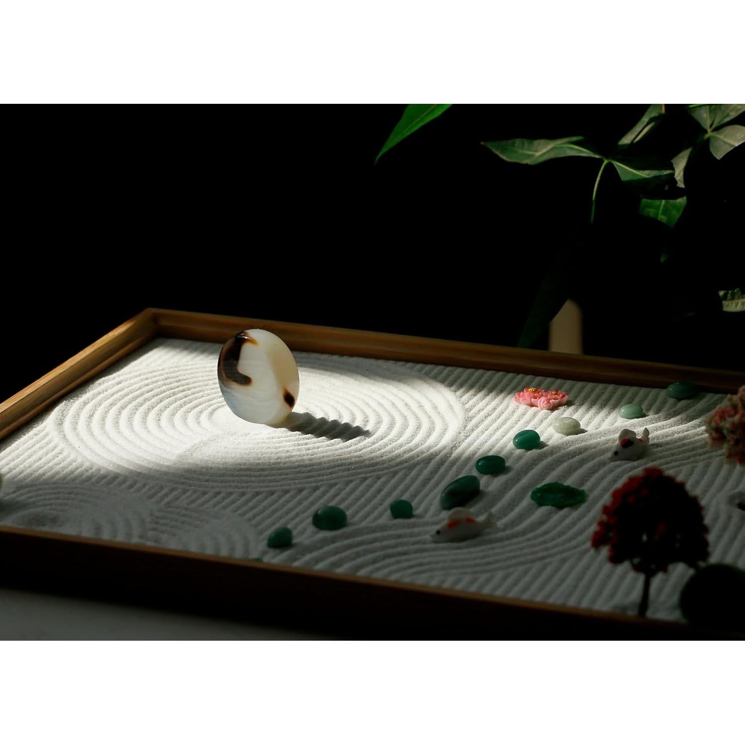 Kit de Jardín Zen Japonés 31PCS - Rastrillos de Bambú y Decoración