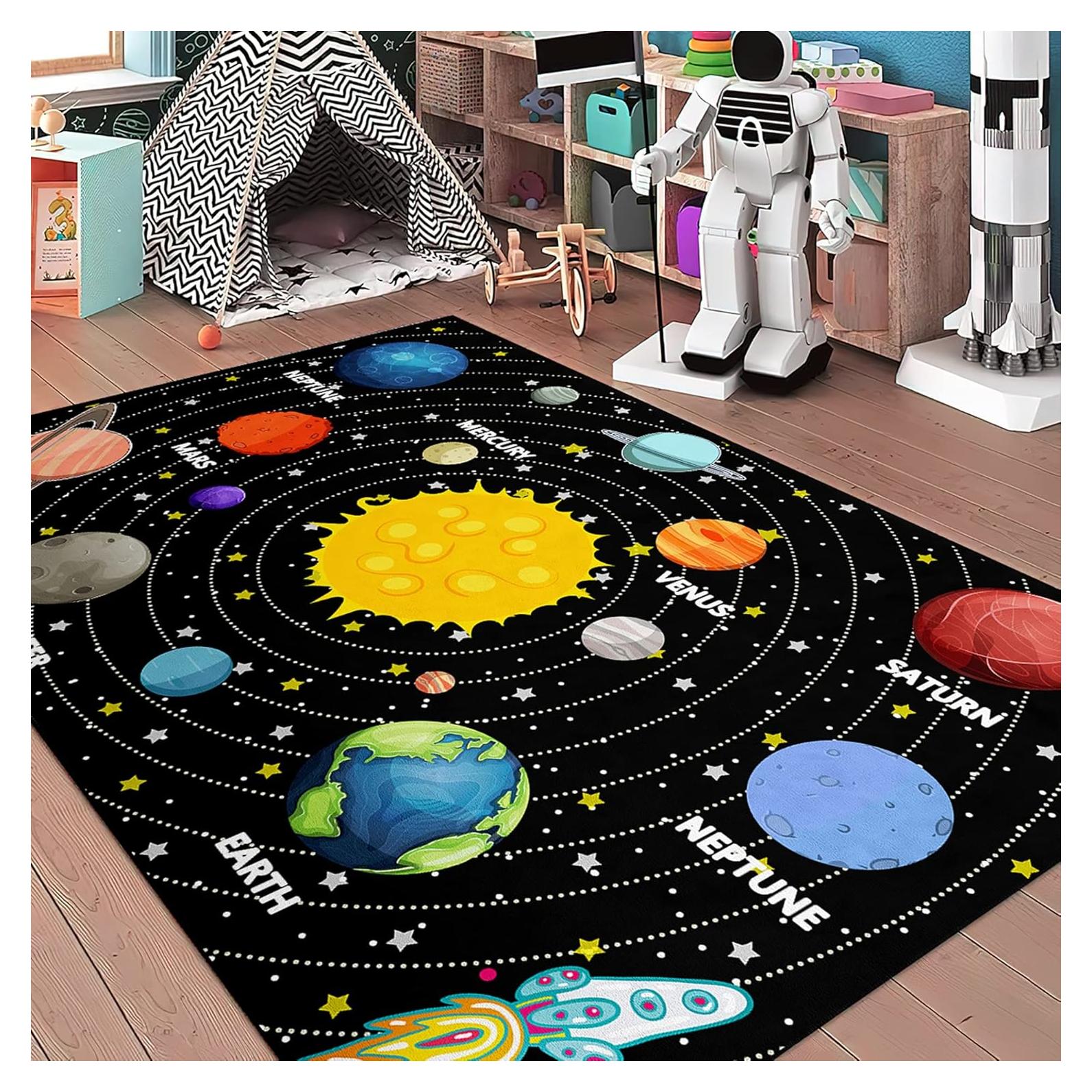 Alfombra Jiospet Espacial 91x152 cm para Niños